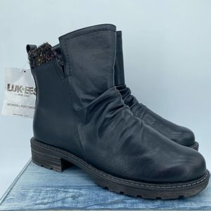 NEW Lukees By Muk Luks Logger Banff Women’s Ankle Boots Black Size 9